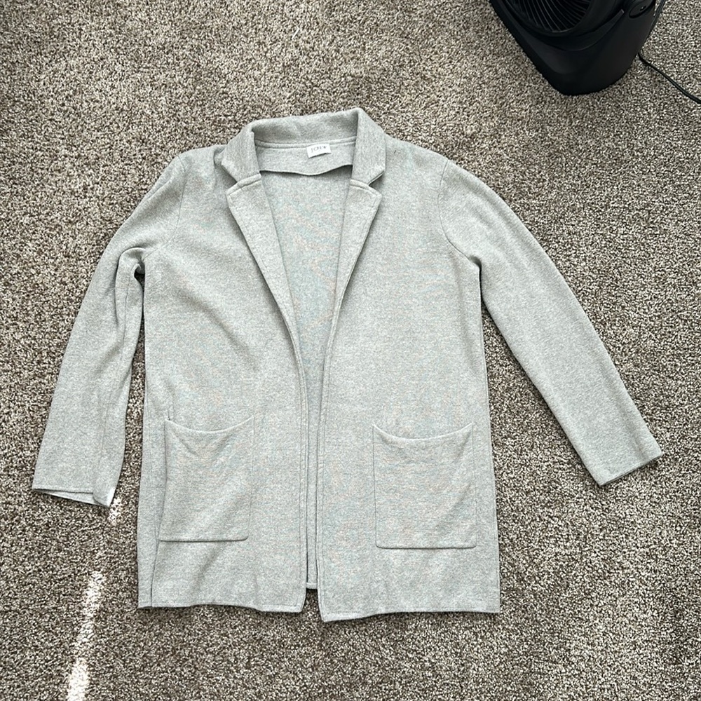 J crew open front sweater blazer size medium color gray